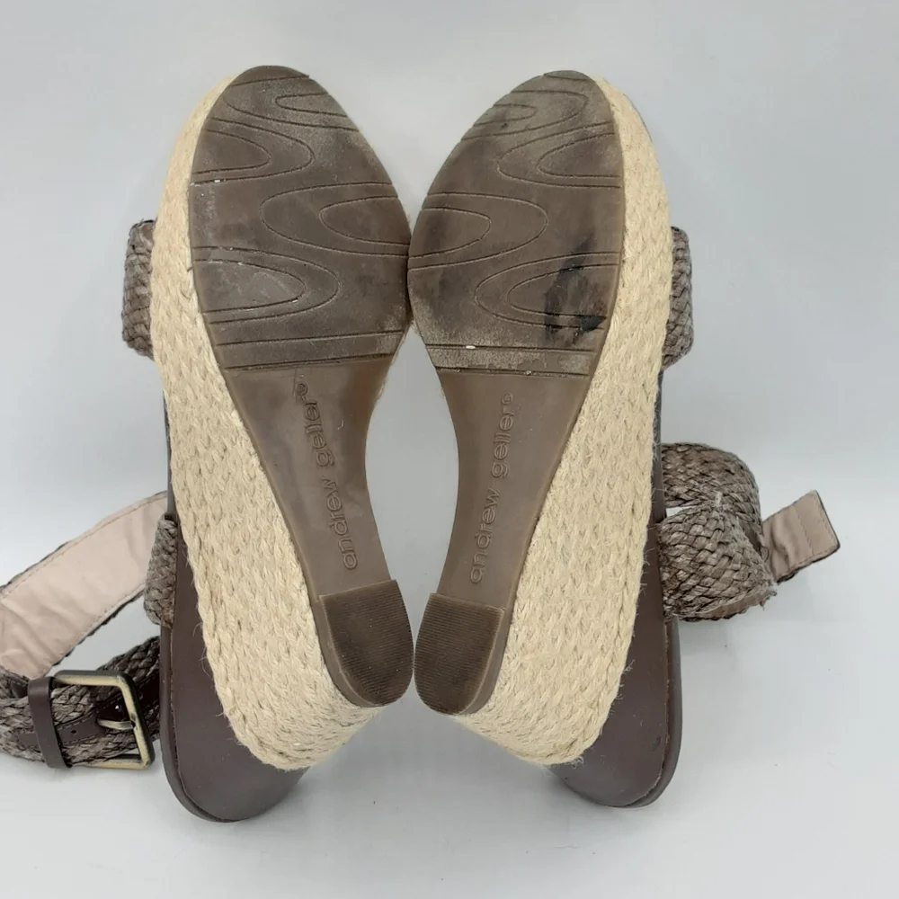 Andrew Geller Mix Espadrille Strappy Wedge Heel